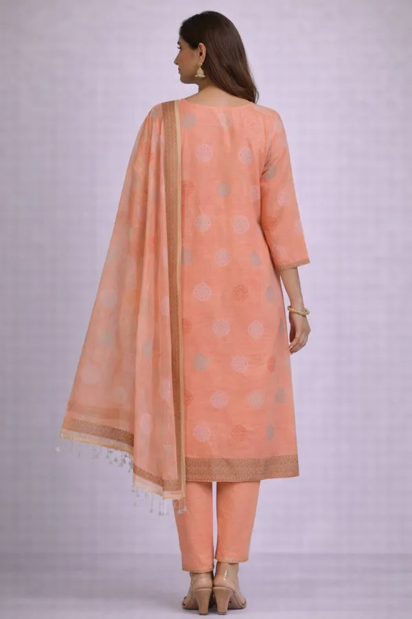 Peach_Embroidered_Straight_Kurta_Set_for_Women