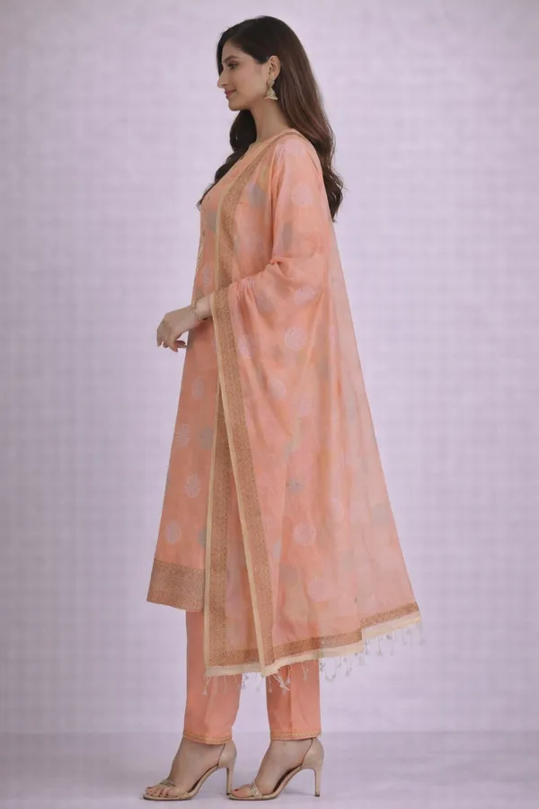 Peach_Embroidered_Straight_Kurta_Set_for_Women