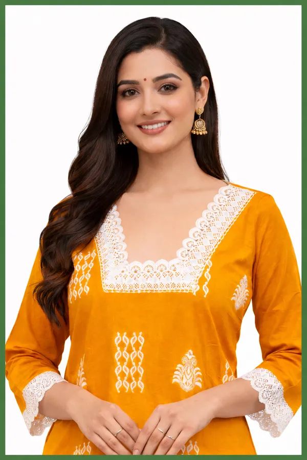 Mustard_Printed_Straight_Kurta_Set_for_Women