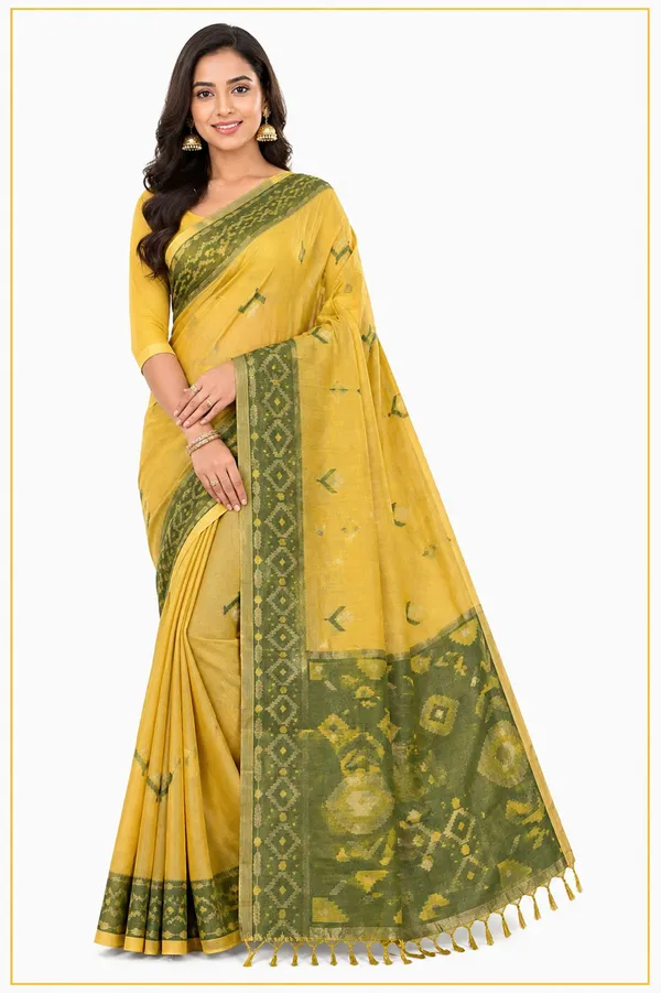 Yellow_Printed_Ethnic_Saree_for_Women