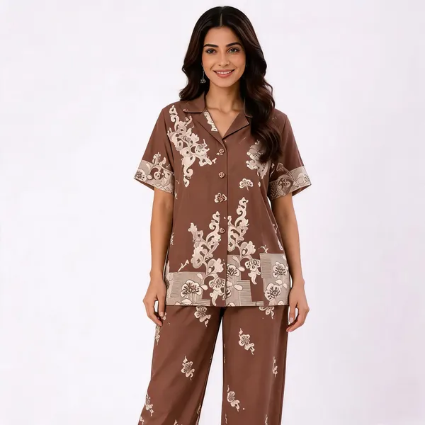 Brown_Satin_Relaxed_Fit_Printed_Pajama_Set_For_Women