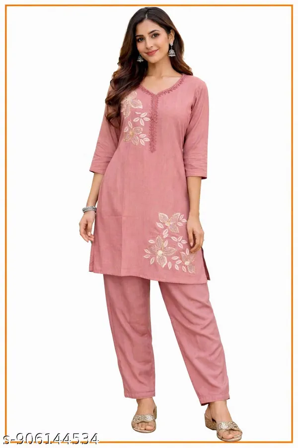 Pink_Straight_Fit_Embroidered_Kurta_Pant_Set_for_Women