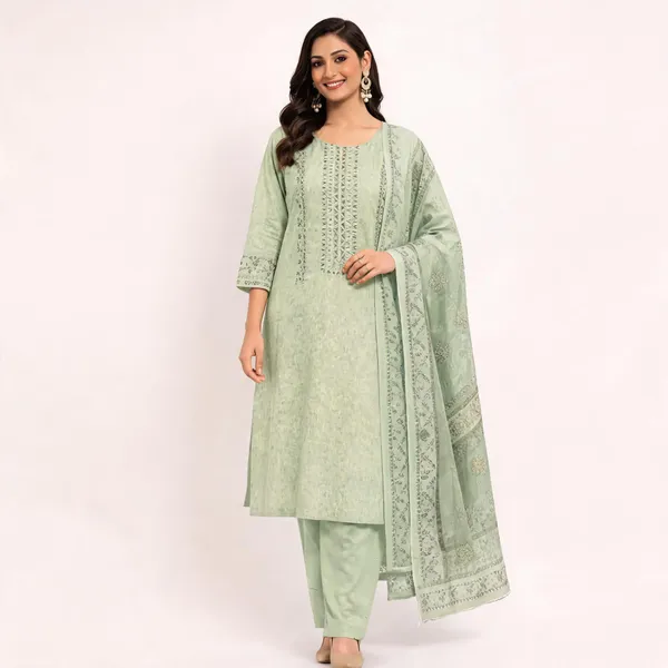 Mint_Green_Embroidered_Straight_Kurta_Set_For_Women