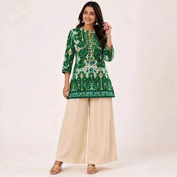 Green_Printed_Straight_Kurta_Palazzo_Set_For_Women