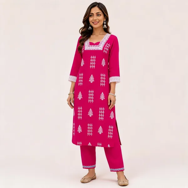 Pink_Straight_Printed_Kurta_Set_For_Women