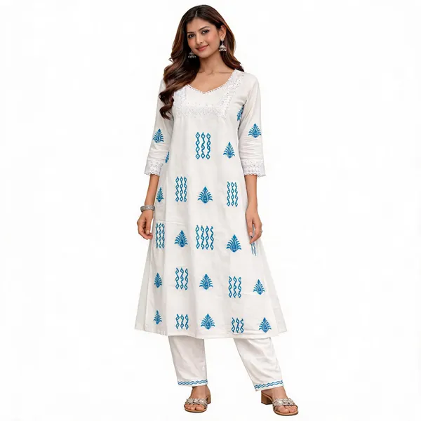 White_Printed_Straight_Kurta_Set_For_Women