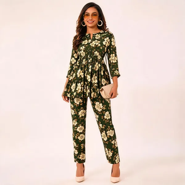 Green_Floral_Print_Peplum_Co_Ord_Set_For_Women