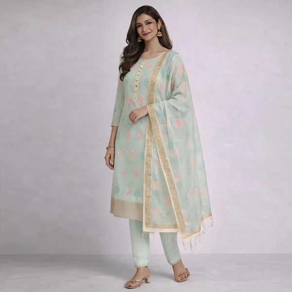Mint_Green_Embroidered_Straight_Kurta_Set_For_Women