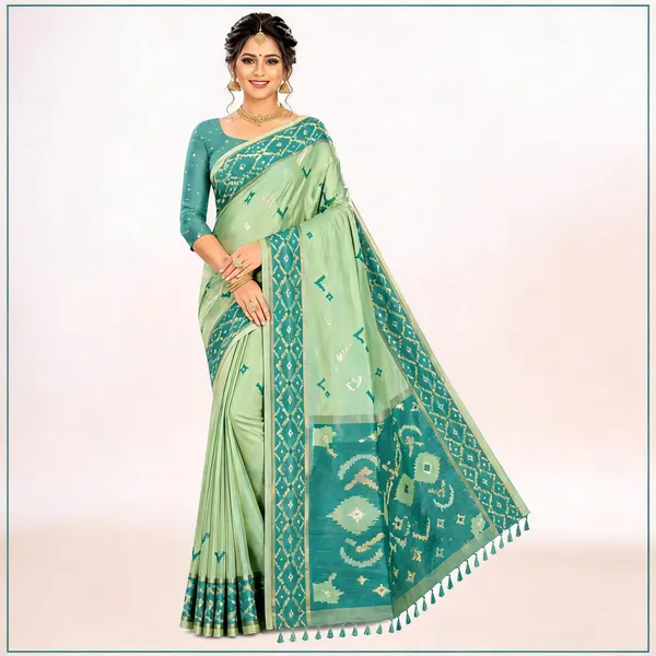 Green_Printed_Saree_For_Women