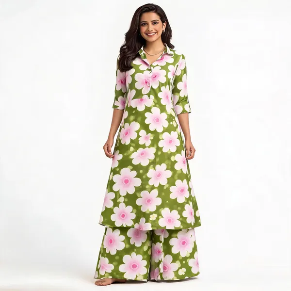 Green_Floral_Print_Kurta_Palazzo_Set_For_Women