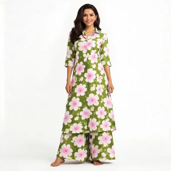 Green_Floral_Print_Kurta_Palazzo_Set_For_Women