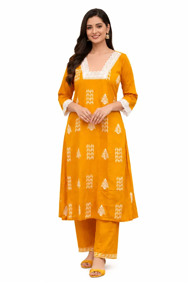 Yellow_Printed_Straight_Kurta_Set_For_Women