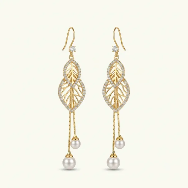White_Stainless_Steel_18_Carat_Gold_Plated_Earrings_For_Women