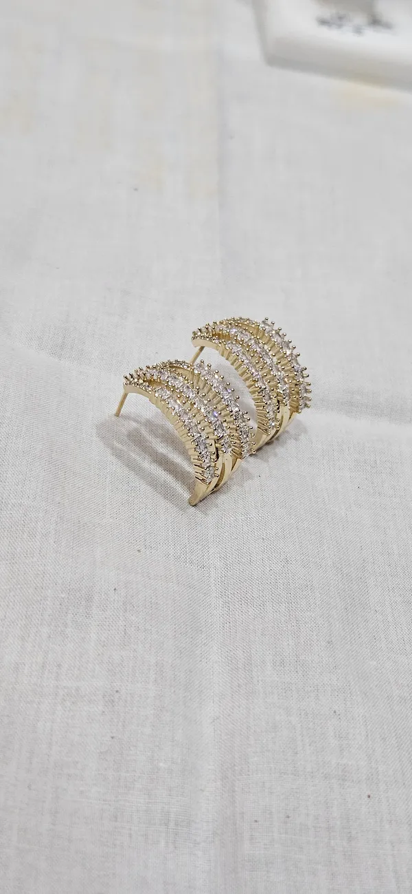White_Stainless_Steel_18_Carat_Gold_Plated_Earrings_For_Women
