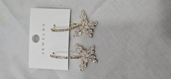 White_Stainless_Steel_18_Carat_Gold_Plated_Earrings_For_Women