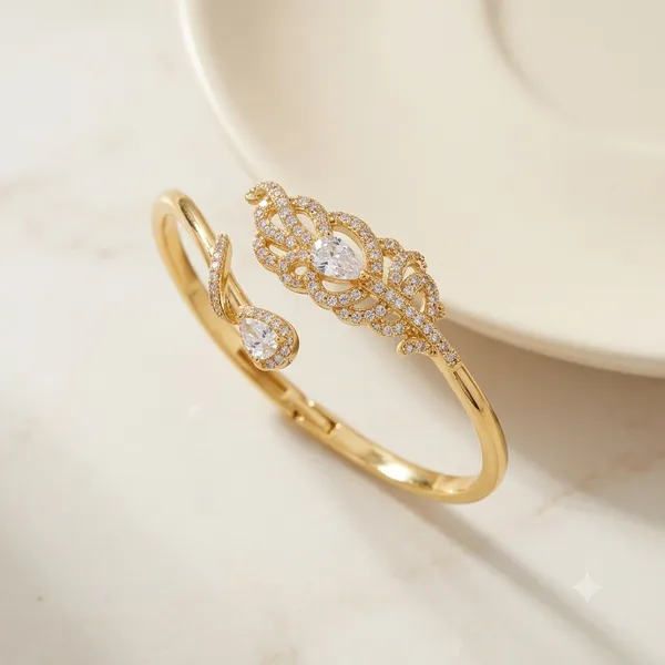 Gold_Brass_18_Carat_Gold_Plated_Bracelet_For_Women