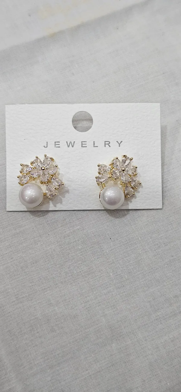 White_Stainless_Steel_18_Carat_Gold_Plated_Earrings_For_Women