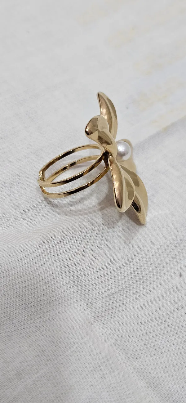 Gold_And_White_Stainless_Steel_18_Carat_Gold_Plated_Ring_For_Women