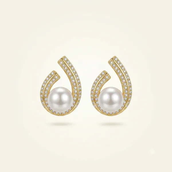 White_Stainless_Steel_18_Carat_Gold_Plated_Earring_Studs_For_Women