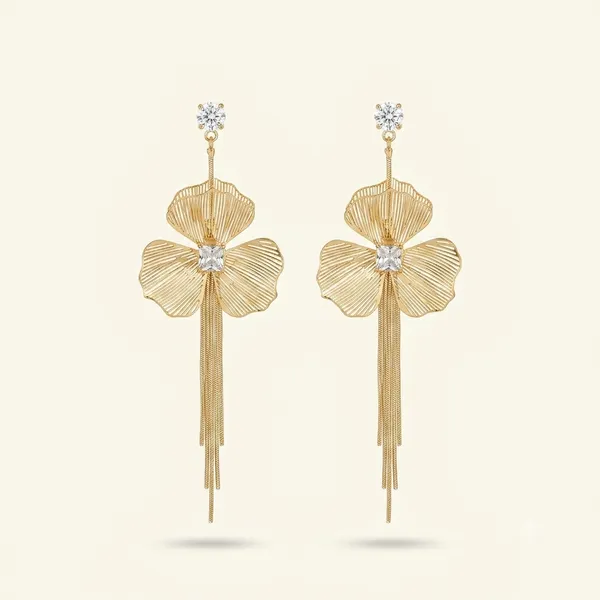 Gold_And_White_Stainless_Steel_18_Carat_Gold_Plated_Earrings_For_Women