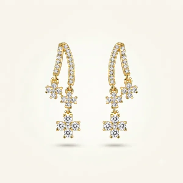 White_Stainless_Steel_18_Carat_Gold_Plated_Stud_Earrings_For_Women