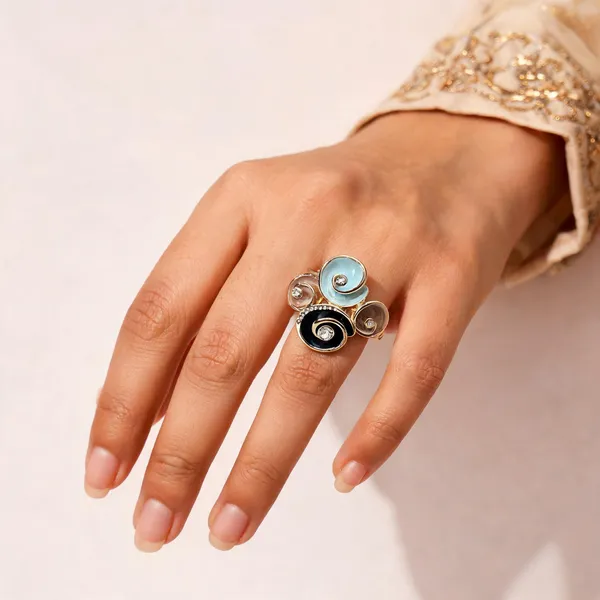 Multicolor_Stainless_Steel_18_Carat_Gold_Plated_Ring_For_Women