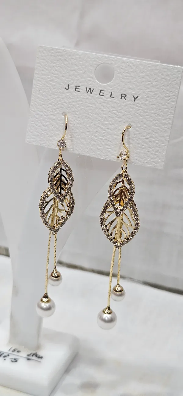 White_Stainless_Steel_18_Carat_Gold_Plated_Earrings_For_Women