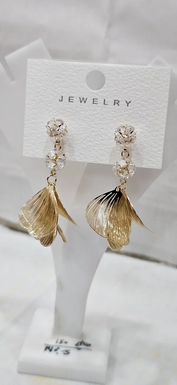 White_Stainless_Steel_18_Carat_Gold_Plated_Earrings_For_Women