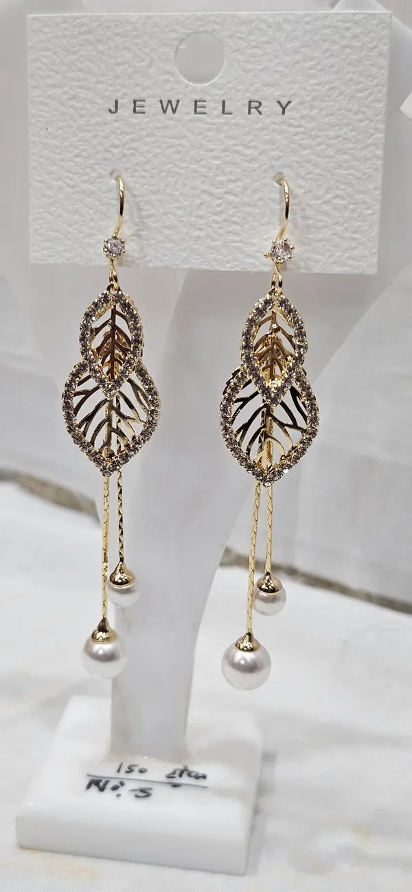 White_Stainless_Steel_18_Carat_Gold_Plated_Earrings_For_Women