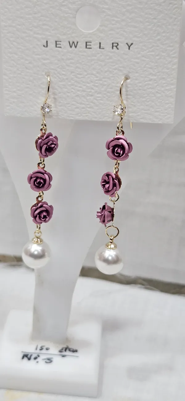 White_Stainless_Steel_18_Carat_Gold_Plated_Earrings_For_Women