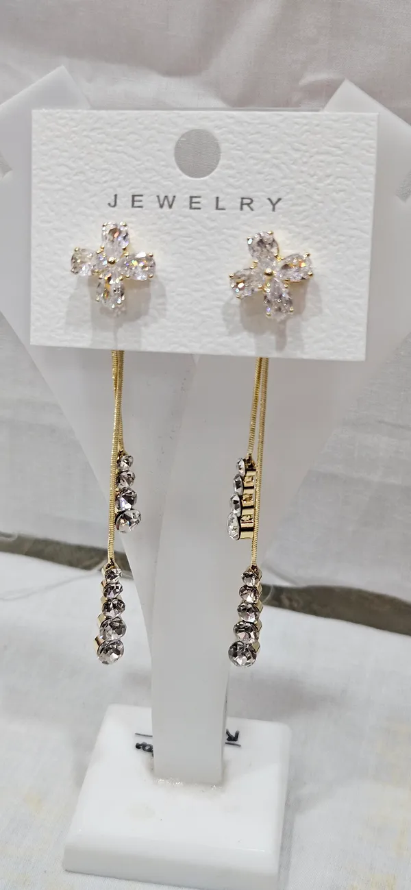 White_Stainless_Steel_18_Carat_Gold_Plated_Earrings_For_Women