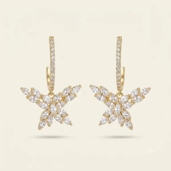 White_Stainless_Steel_18_Carat_Gold_Plated_Earrings_For_Women