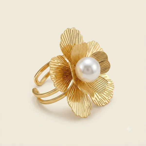 Gold_And_White_Stainless_Steel_18_Carat_Gold_Plated_Ring_For_Women