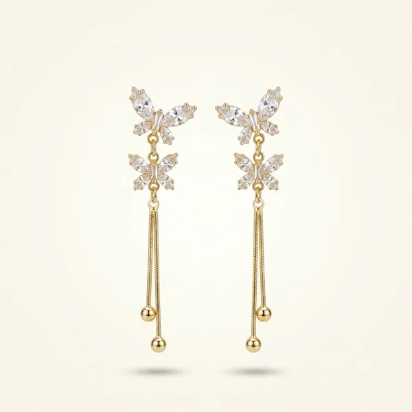 White_Stainless_Steel_18_Carat_Gold_Plated_Earrings_For_Women