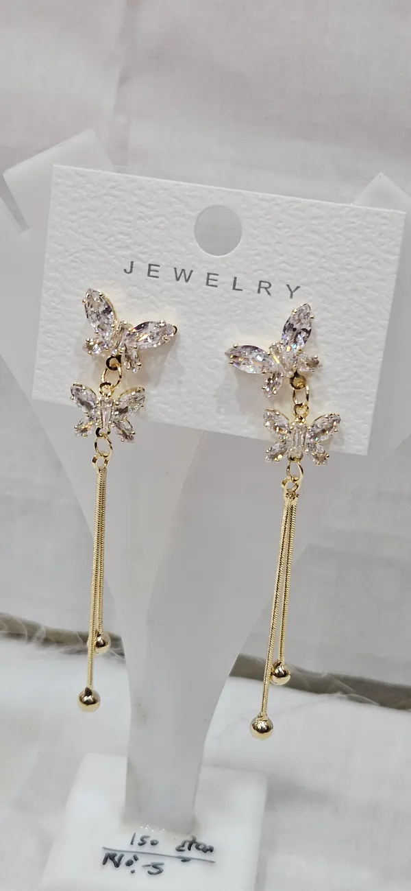 White_Stainless_Steel_18_Carat_Gold_Plated_Earrings_For_Women