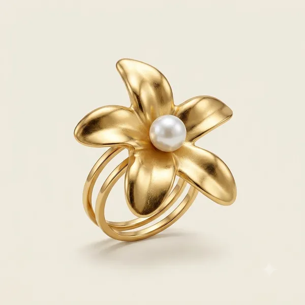 Gold_And_White_Stainless_Steel_18_Carat_Gold_Plated_Ring_For_Women