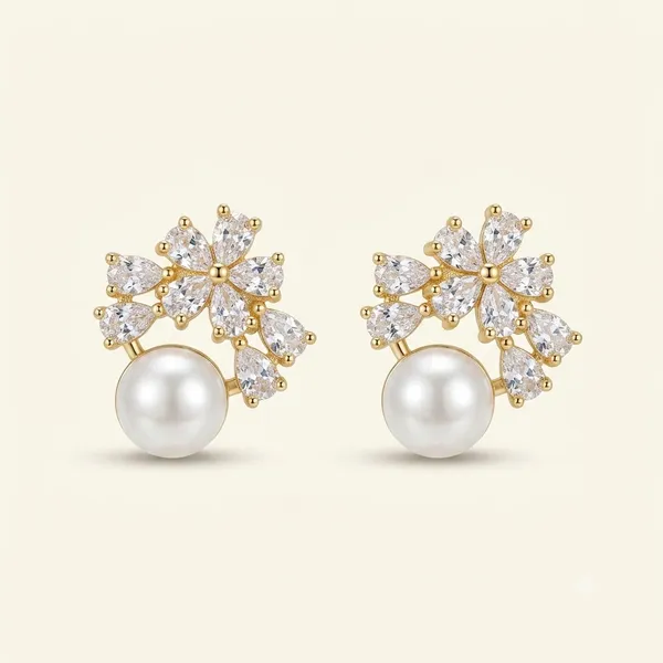 White_Stainless_Steel_18_Carat_Gold_Plated_Earrings_For_Women