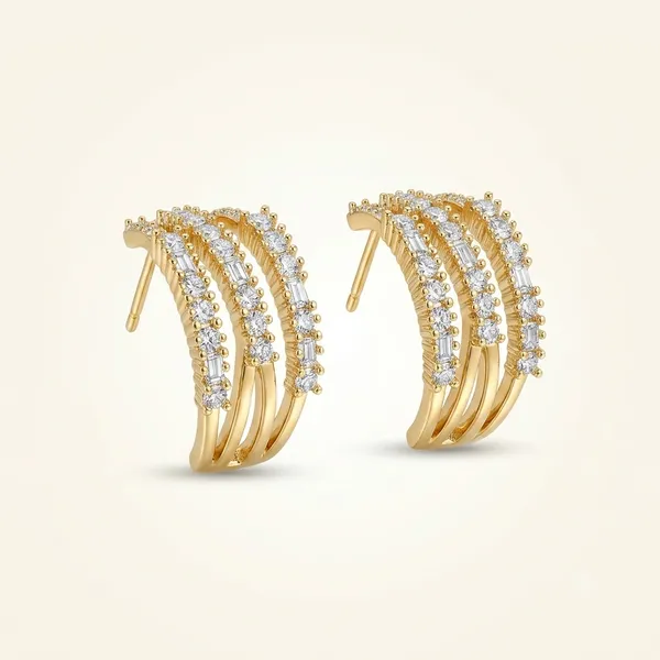 White_Stainless_Steel_18_Carat_Gold_Plated_Earrings_For_Women