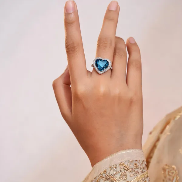 Bule_And_White_Stainless_Steel_With_Zircons_Ring_For_Women