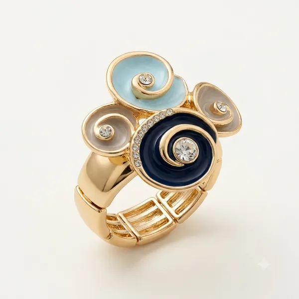 Multicolor_Stainless_Steel_18_Carat_Gold_Plated_Ring_For_Women
