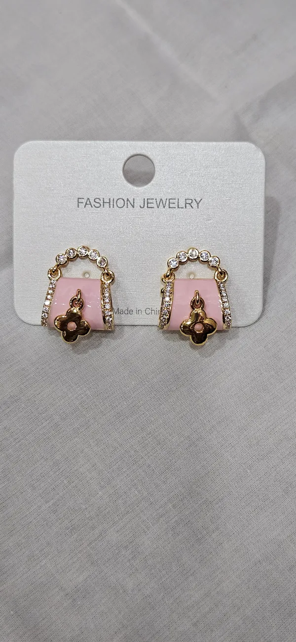 Pink_Stainless_Steel_18_Carat_Gold_Plated_Earring_Studs_For_Women