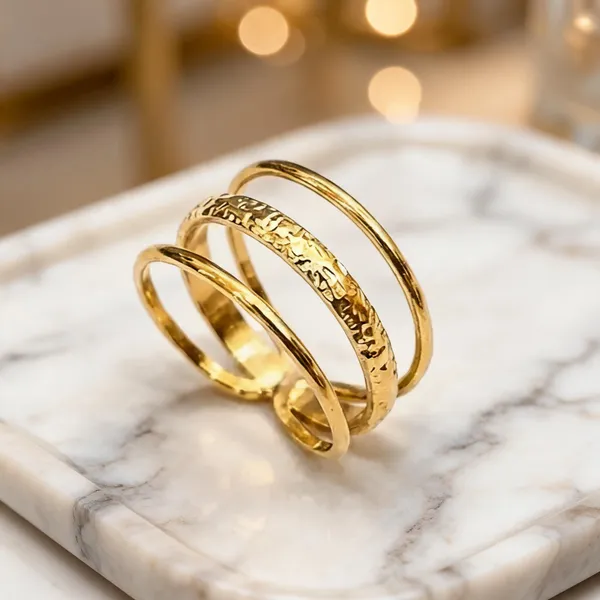 Gold_Stainless_Steel_Textured_Multi_Band_Ring_For_Women
