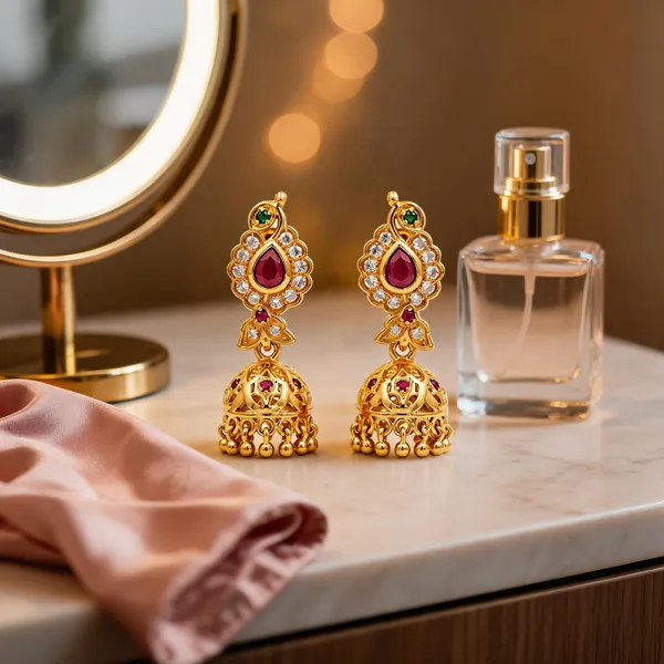 Gold_Stainless_Steel_Traditional_Jhumka_Earrings_For_Women