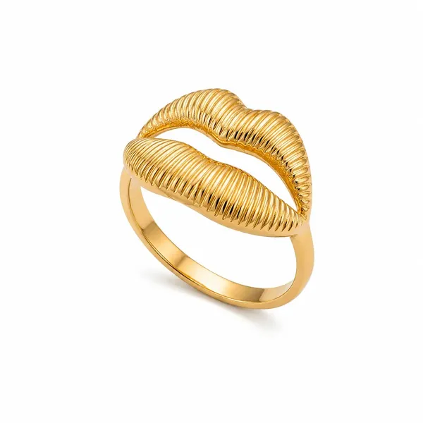 Gold_Stainless_Steel_Textured_Statement_Ring_For_Women