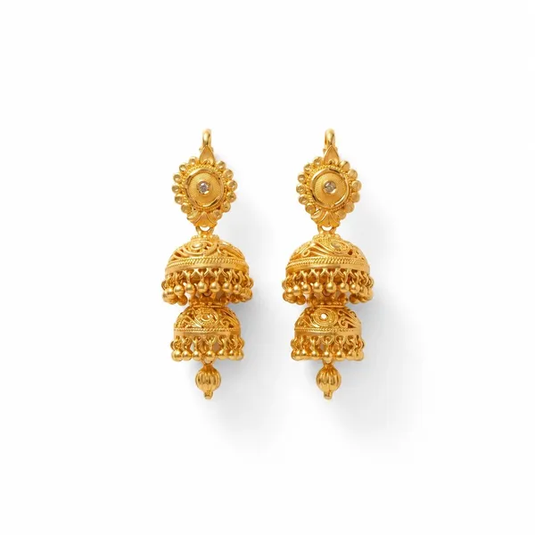 Gold_Stainless_Steel_Traditional_Jhumka_Earrings_For_Women
