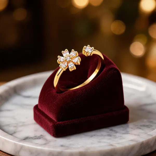 Gold_Stainless_Steel_Floral_Open_Ring_For_Women