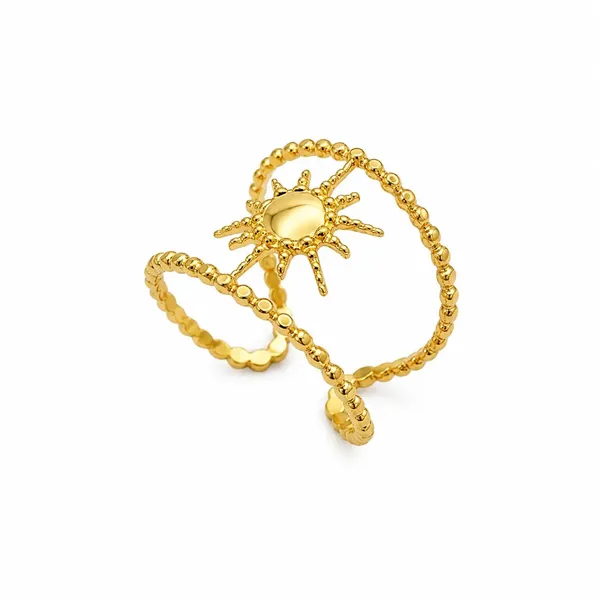 Gold_Stainless_Steel_Sun_Motif_Beaded_Bracelet_For_Women