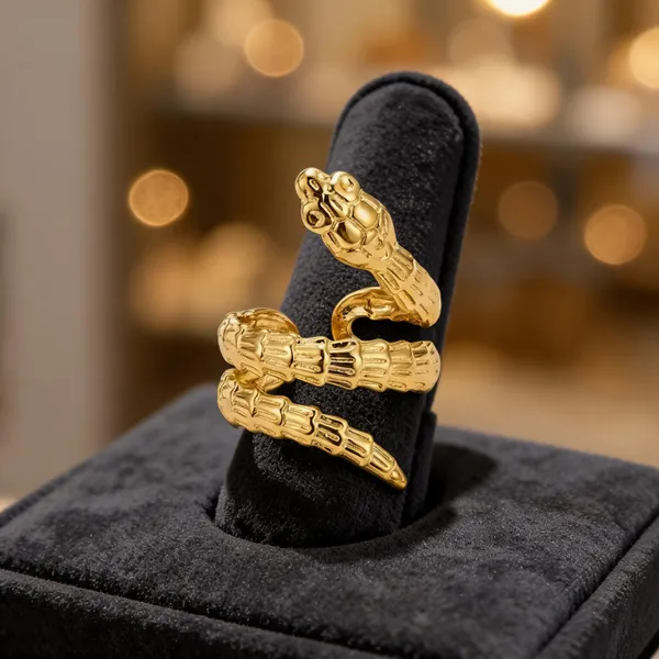 Gold_Stainless_Steel_Adjustable_Animal_Design_Ring_For_Women