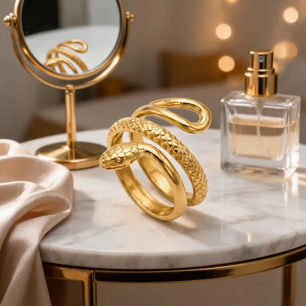 Gold_Stainless_Steel_Snake_Design_Ring_For_Women