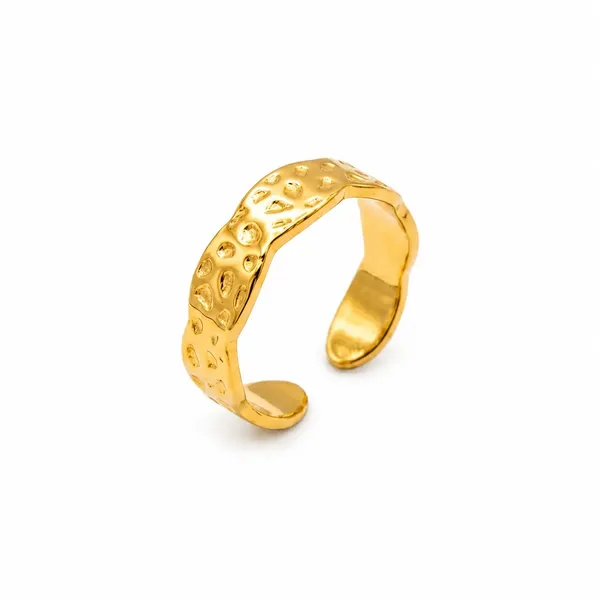 Gold_Stainless_Steel_Textured_Open_Cuff_Ring_For_Women